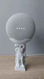 Atlas holding a Google Mini