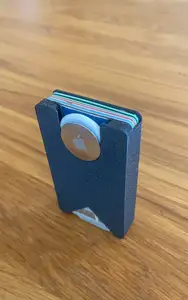 Compact wallet with AirTag for cards, bills and coins