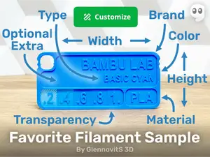 Favorite Filament Sample (Customize color swatch)