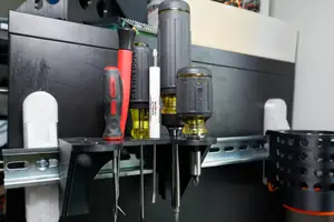 Din Rail mounting bracket for screwdrivers