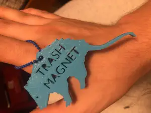 Trash Magnet Possum Opossum Keychain