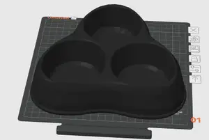 3 bowl cat food dish