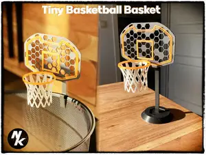 Tiny Basketball basket with table stand and bin mount