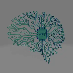 Brain Circuit CPU Holder with Intel Logo