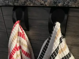 Cabinet door towel hook