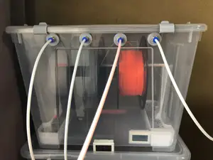 Silicagel box with pipe holder for IKEA SAMLA 22 liter to make the filament dry box
