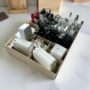 Charging Cable & Power Block Organizer Caddy Box