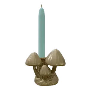 Mushroom and Tree Trunk Tapered Candle Holder