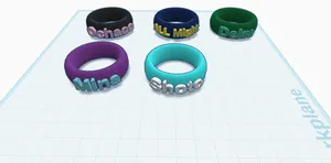 My Hero Academia ring set includes All Might, Deku, Ochaco, Mina, and Shoto