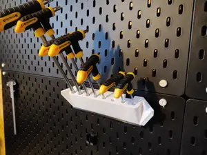 T-handle allen wrench holder wallmount/skadis removable