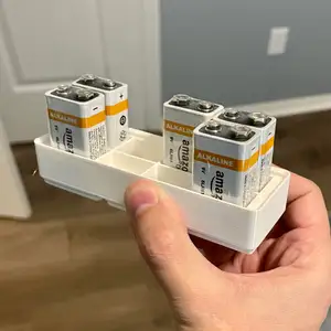 Gridfinity 1x3 block, storage for (8) 9v batteries