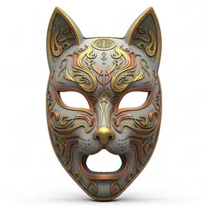 Kitsune Spirit Queen, mask, cosplay, wearable, costume, face, helmet