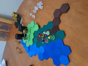 Hexagonal modular magnetic terrain tiles for tabetop rpg