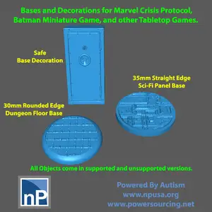 MCP / Batman Miniature Game Bases and Safe