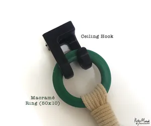 Macramé: Rings and ceiling hook