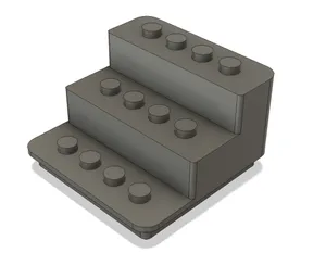 Gridfinity Minifigure 3 tier Display base 1x4