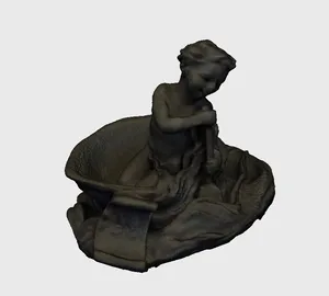 Aquarius Zodiac sign figure symbol from 3d scanned from sculpture with mesh