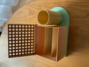 Triple sponge box with articulated lid (pin)