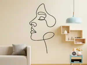 One Line Woman Face Wall Art