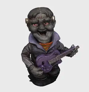 Frankenstein monster funny character figure playing guitar for Halloween fancy decorations
