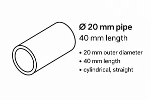 Ø20 mm Pipe – 40 mm Length (Calibration / Spacer Tube)