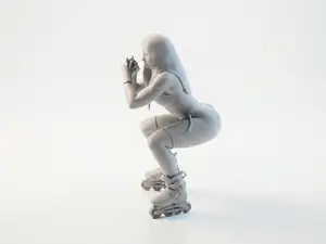 Rollerblade Lady Figurine Female Sports 3D Printable