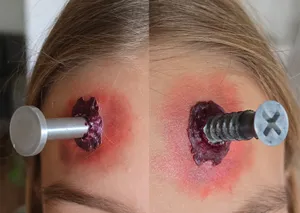 Screw / Nail through head Halloween - Zombie prop