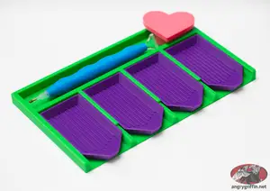 Diamond Bead Painting Green Boat Tray Holder - 4x, with slot or holes
