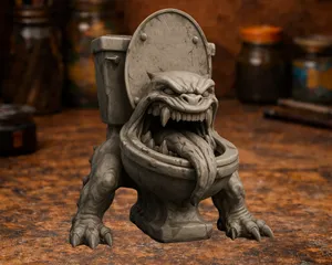 Monster Toilet Figurine (Funny Creepy Decor)