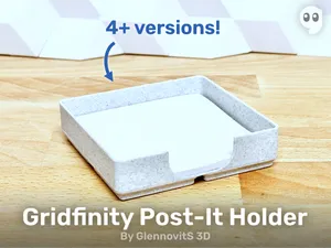 Gridfinity Post-It Holder - Easy to use, clean look