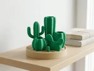 Desert Cacti Desk Organizer for Pens, Brushes, and Small Items