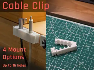 Strong Locking Cable Clip, Universal Desk Cable Holder