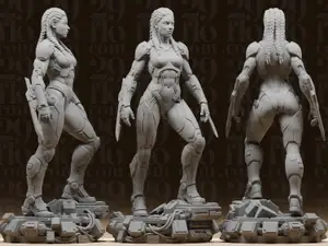 #126 Cyberpunk Dominatrix Assassin Statue with Arm Blades