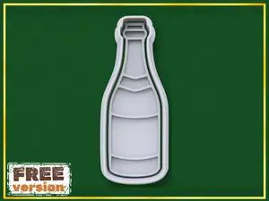 New Year Champagne Bottle Cookie Cutter