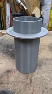 4 inch thru wall dust collector sleeve with flange