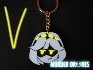 V Keychain Murder Drones Glitch pin