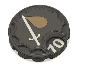 Damage counter token for Heroes of Might and Magic 3 : The Board Game