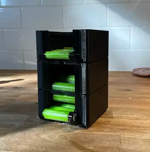 Gridfinity magnet stackable battery dispenser for Amazon Basics batteries