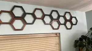 Modular hexagon wall art / plant trellis (redesigned)