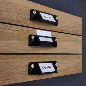Drawer handle with label slot - different sizes