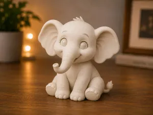 Cute Baby Elephant –Adorable 3D Printable Figurine