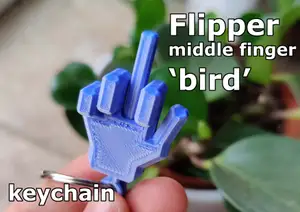 Flip keychain 'the bird' middle finger