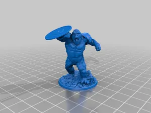 Gorilla Warrior With Sword And Shield
