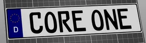 Core One Kfz Kennzeichen "CORE ONE" (German-EU) license number plate Einzeilig