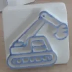 simple stamp with animal motive - excavator - to reward the little once