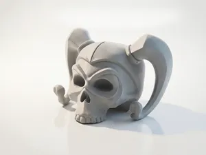 Harley Quinn Skull Gothic Sculpture 3D Printable