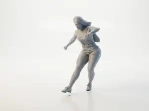 Football Lady Dynamic Sports Figurine 3D Printable