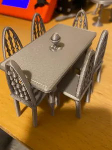 Dollhouse Dinner Table and Chairs 1:24 scale