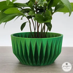 Origami Geometric Planter - Modern Folded Pot with Catch Tray