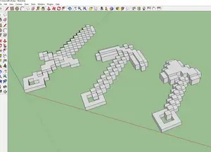 Keychain Minecraft Sword Axe ... - SketchUp 8 + stl + gcode (Ender 3 v2 Prusa Slicer)